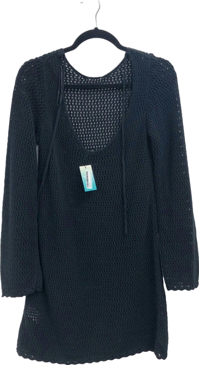 New Look Black Knit Long Sleeve Dress UK S