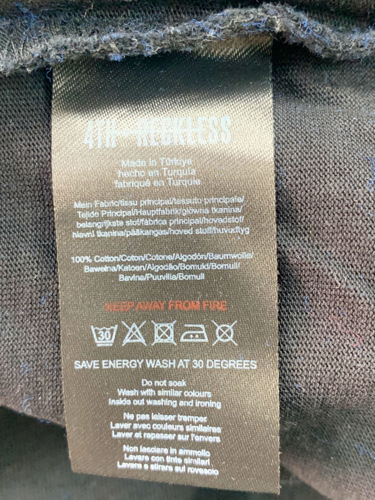 4th + Reckless Black Studio Collection T-Shirt UK M