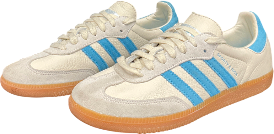adidas Cream Samba Og Sporty & Rich Beige Blue UK 6 EU 39 👠