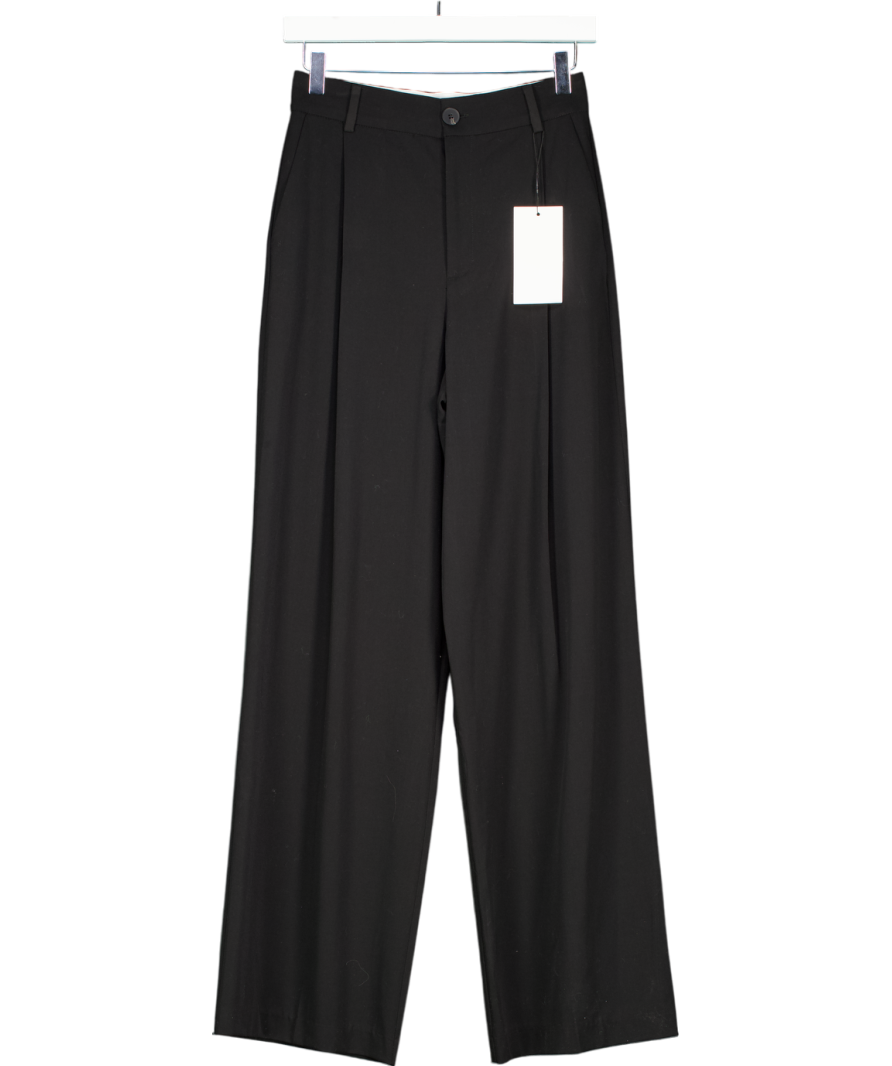 ZARA Black Wide-leg Trousers UK XS