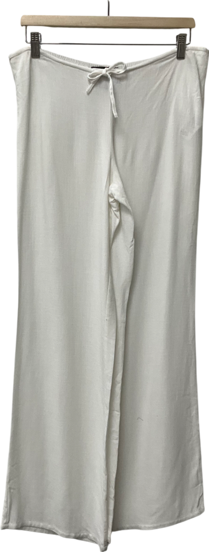 Urban Outfitters White Linen Hazel Trousers UK S