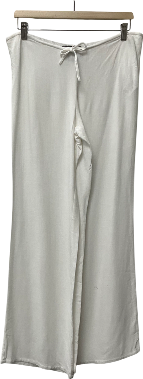 Urban Outfitters White Linen Hazel Trousers UK S