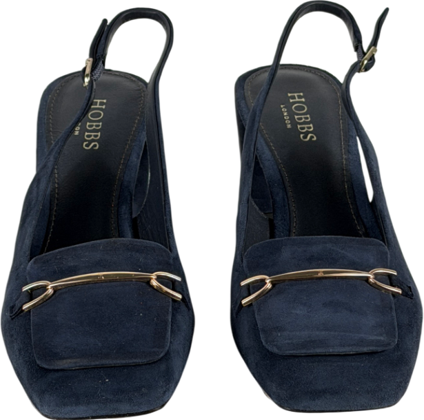 HOBBS Navy Blue Jaida Suede Slingbacks UK 8 EU 41