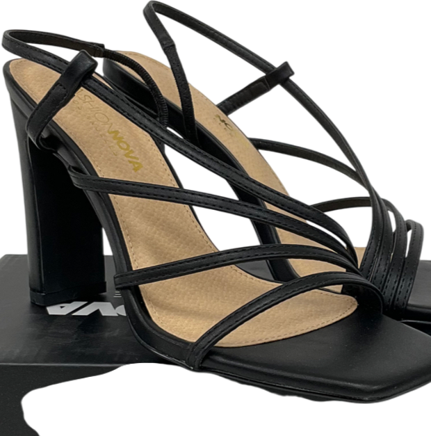 Fashion Nova Black Made The Headines Heeled Sandals UK 7 EU 40 👠