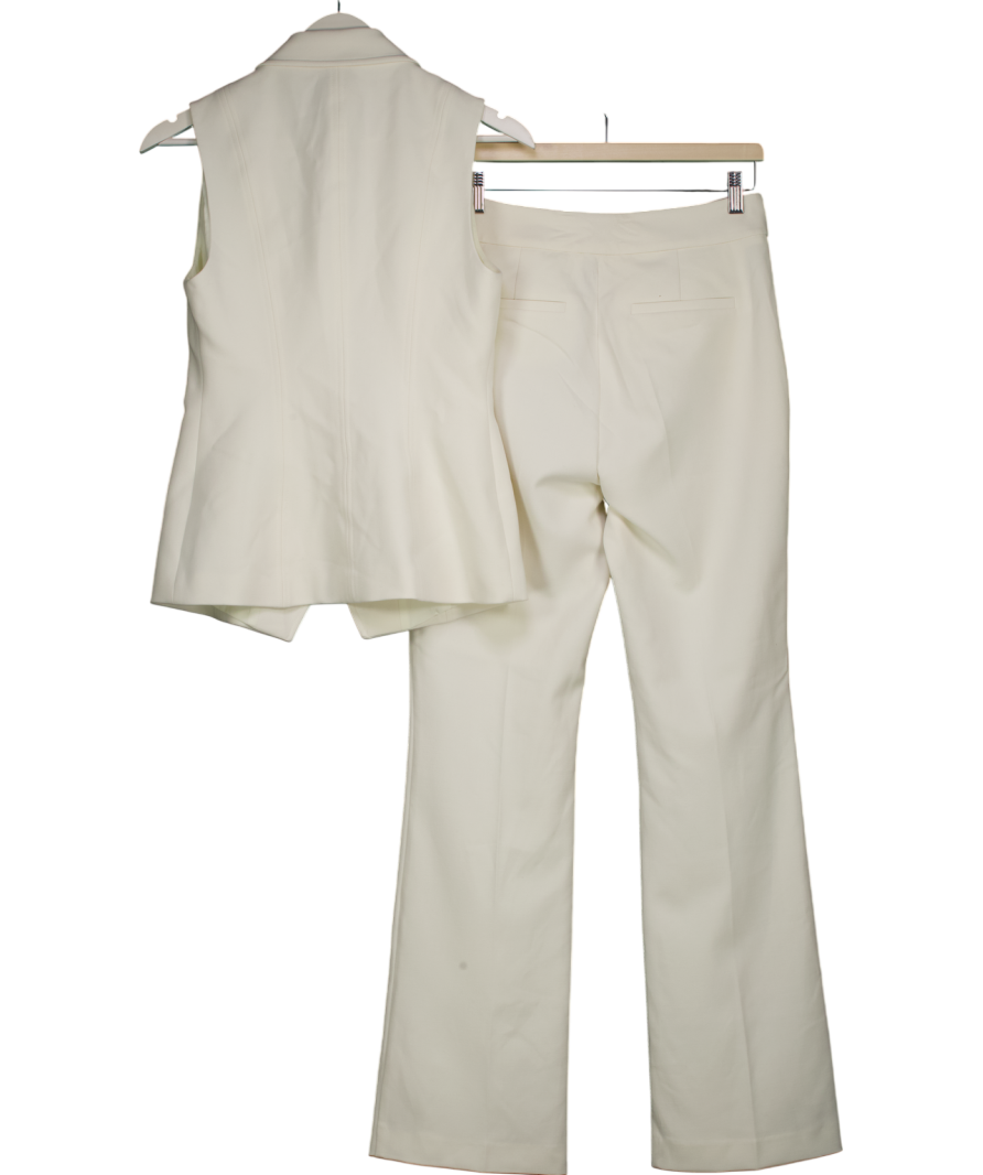 Karen Millen Cream Compact Stretch Essential Tailored Waistcoat Jacket And Trousers UK 8