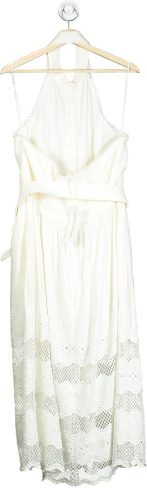 Rebecca Vallance White Giovanni halterneck midi dress UK 14