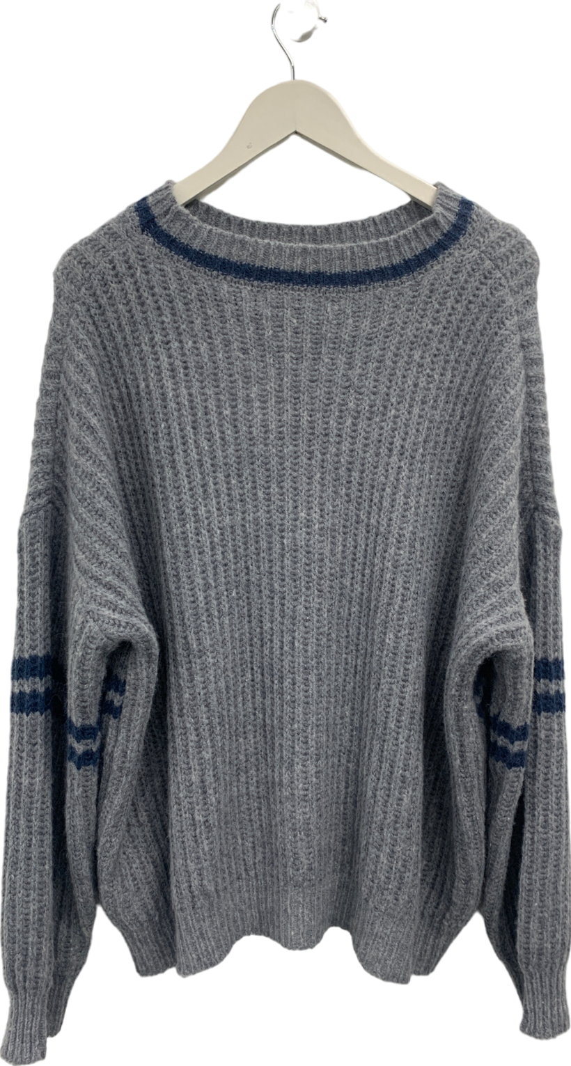 Motelrocks Grey Chunky Star Motif Jumper UK XS