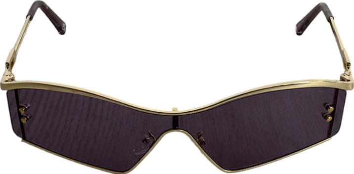 Le Specs Metallic Hyperbole Sunglasses In Gold One Size