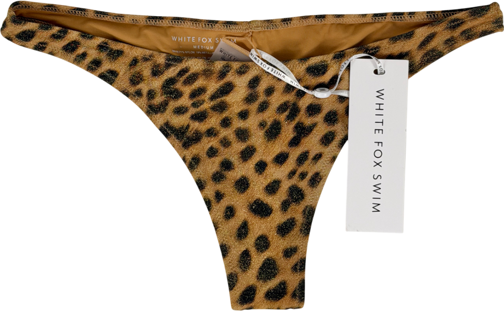 White Fox Brown Beach Peach Bikini Bottoms UK M
