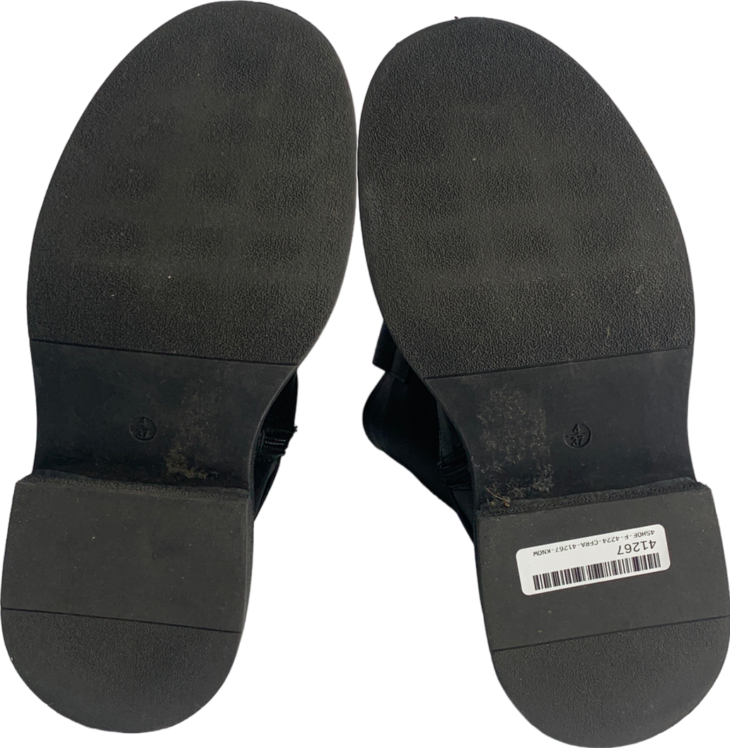 ASOS Rambo Chunky Biker Boot In Black UK 4 EU 37 👠