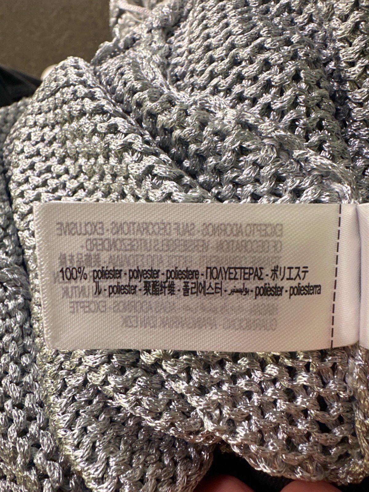 Zara Silver Knit Tank Top UK S