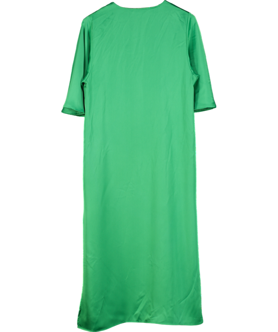 ZARA Green Satin Maxi Dress UK M