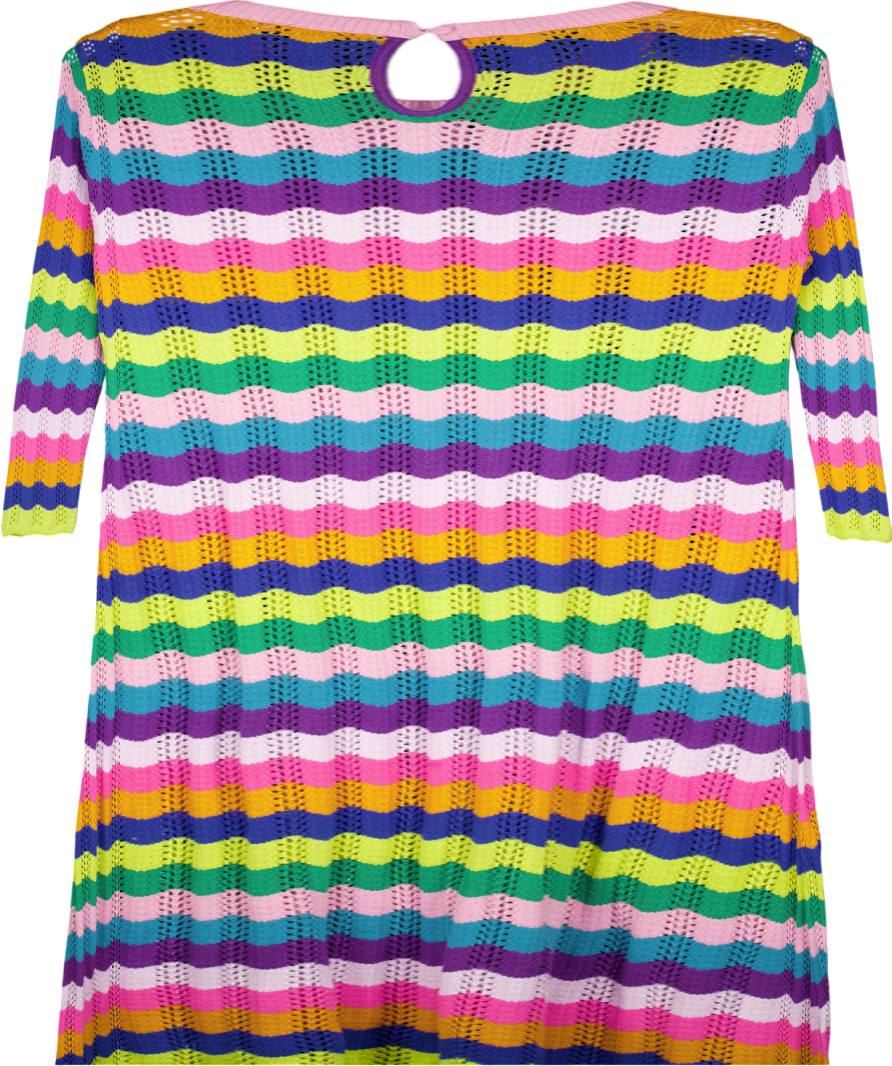Olivia Rubin Multicoloured Mirabel Wiggle Stripe Knit Maxi Dress UK 24