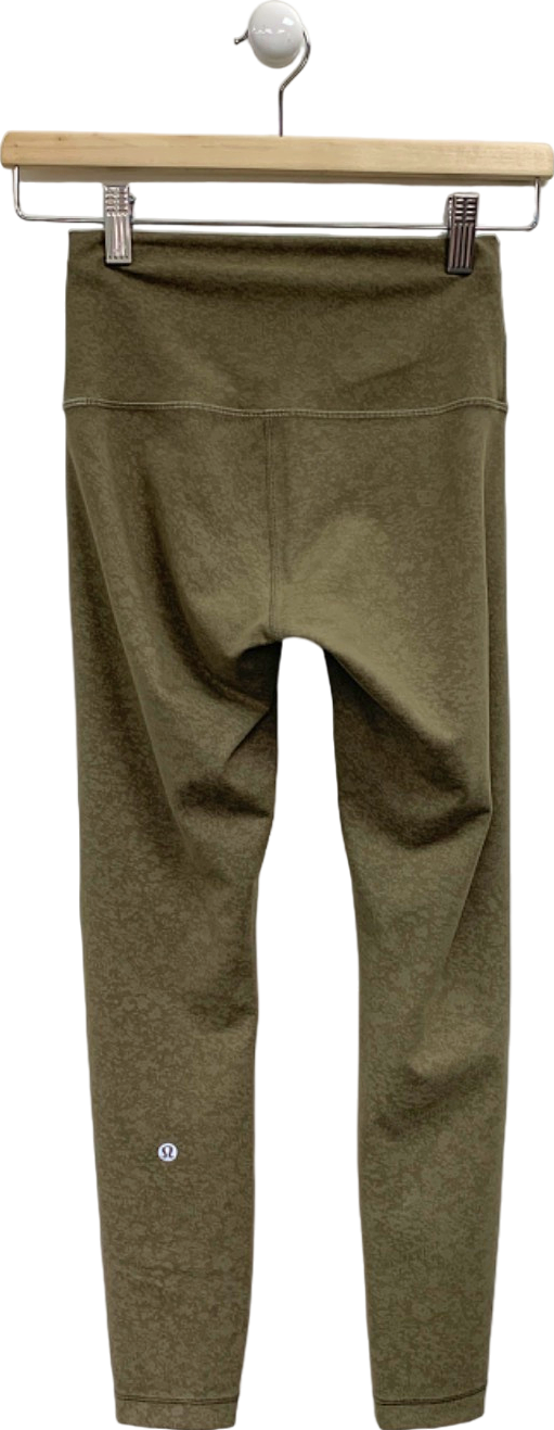 Lululemon Olive Green High-Rise Camo Leggings UK XS