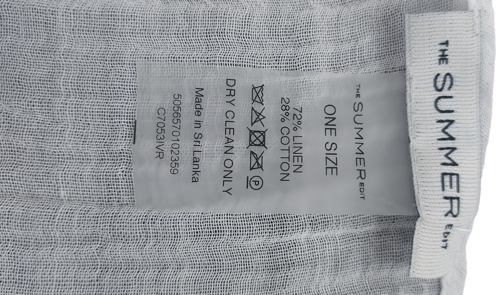 The Summer Edit White Sophia Crinkle Linen Sarong One Size