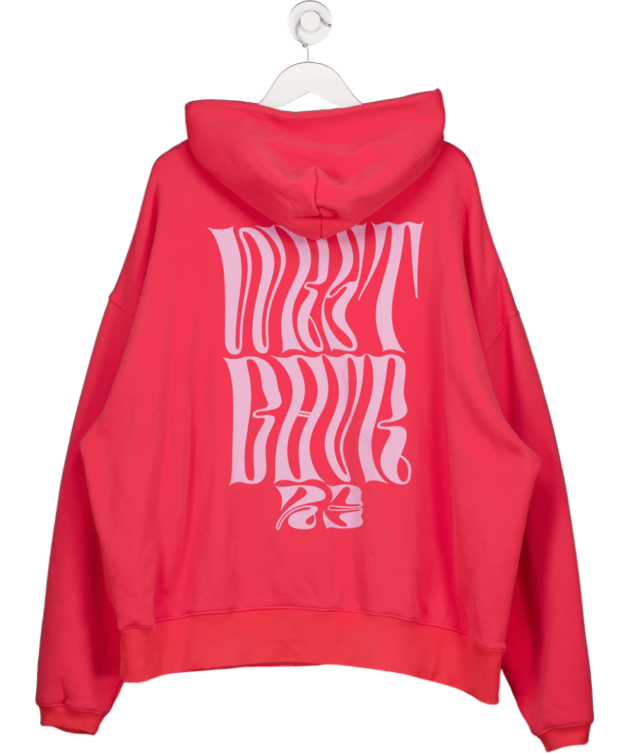 WRSTBHVR Red Oversized Graphic Hoodie UK XL