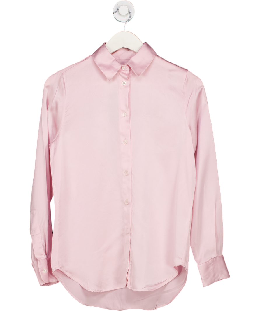 Serena Bute Pink 100% Silk Classic Shirt UK XS