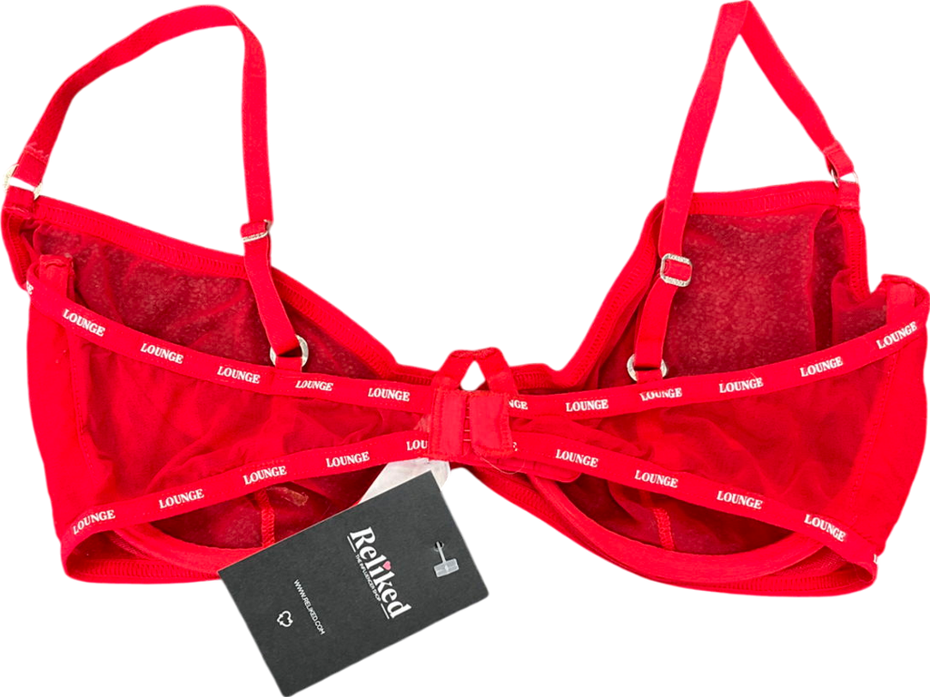 Lounge Underwear Red Balcony Bra UK 36F