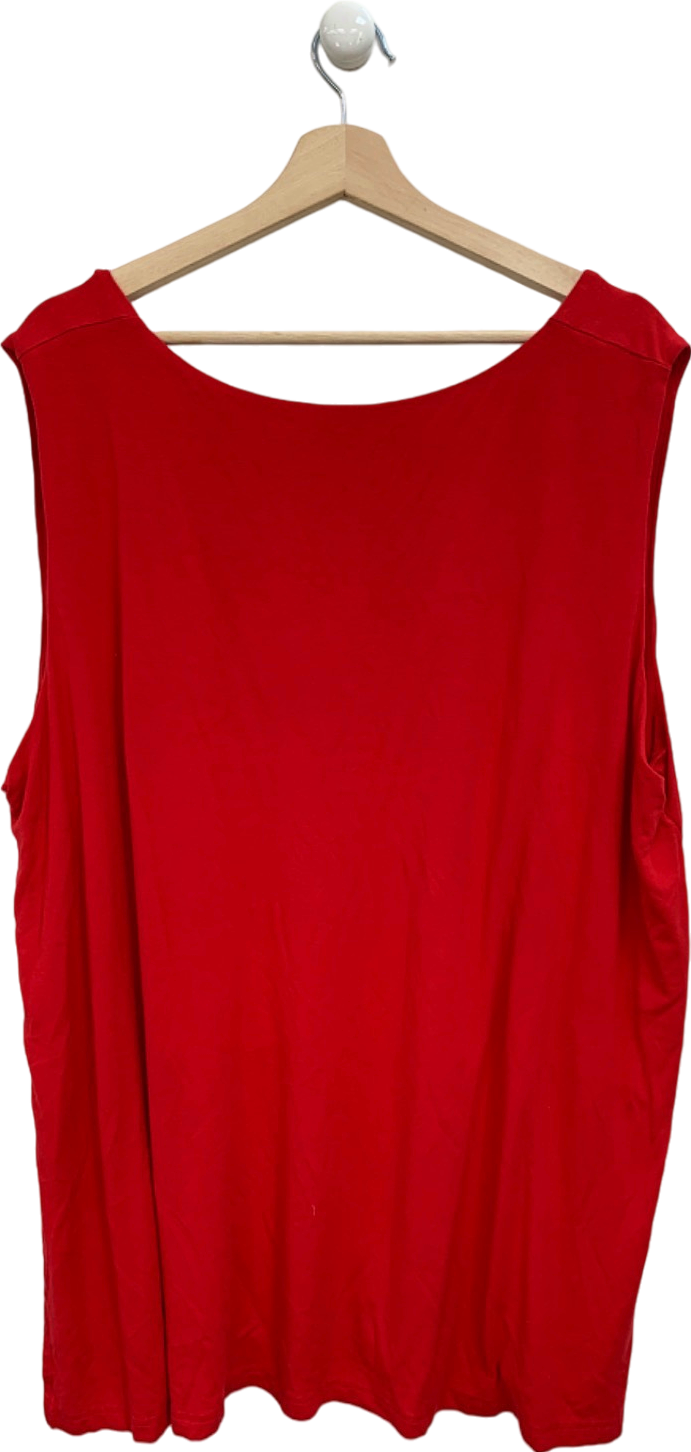 Ulla Popken Red Sleeveless Top UK XXXL