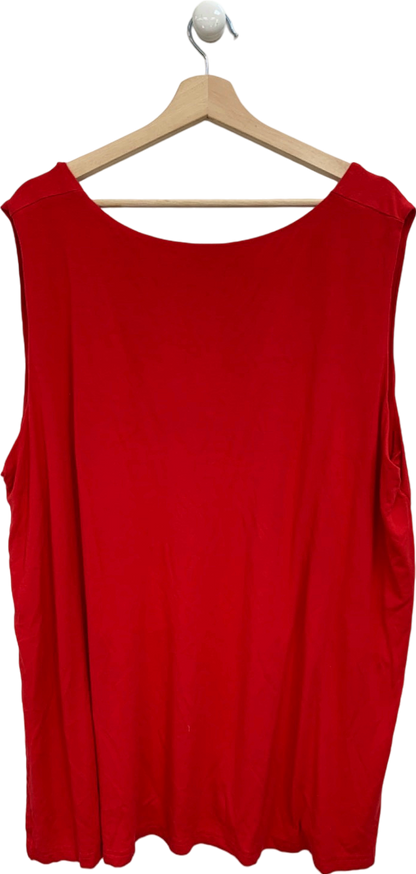 Ulla Popken Red Sleeveless Top UK XXXL