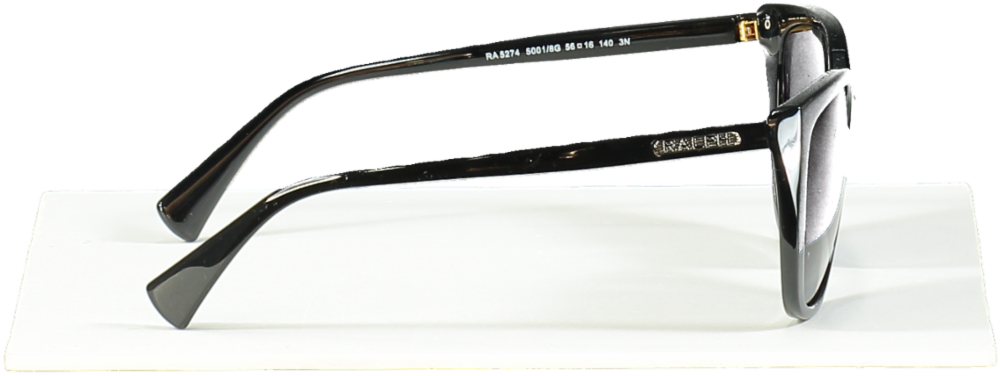 Ralph Lauren Shiny Black Gradient Grey Butterfly RA5274 Sunglasses in case