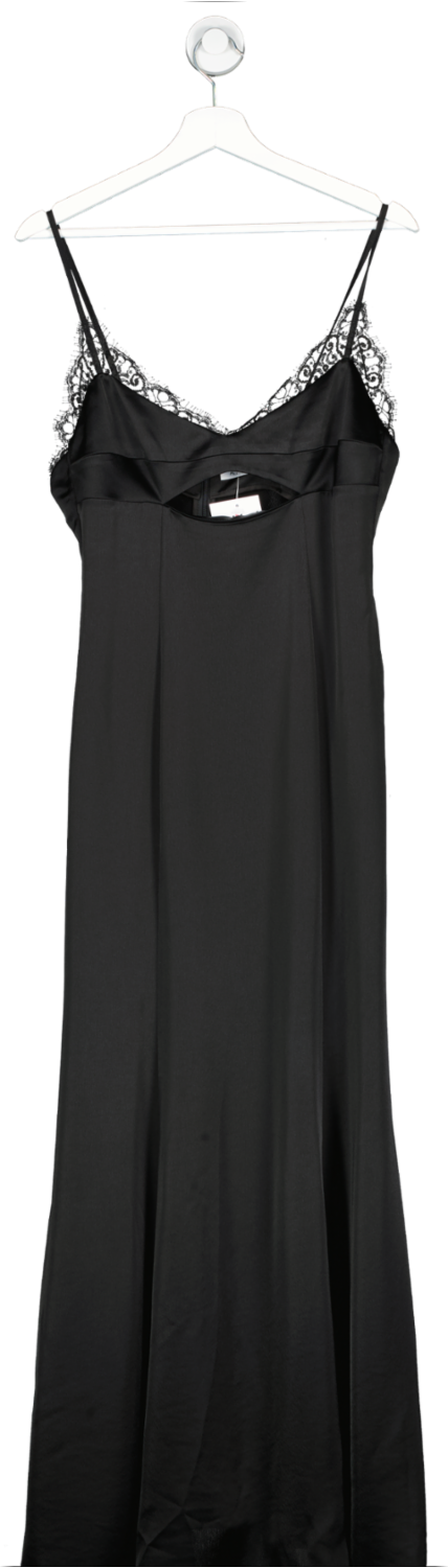 Anna Quan Black Elle Satin Dress UK 12