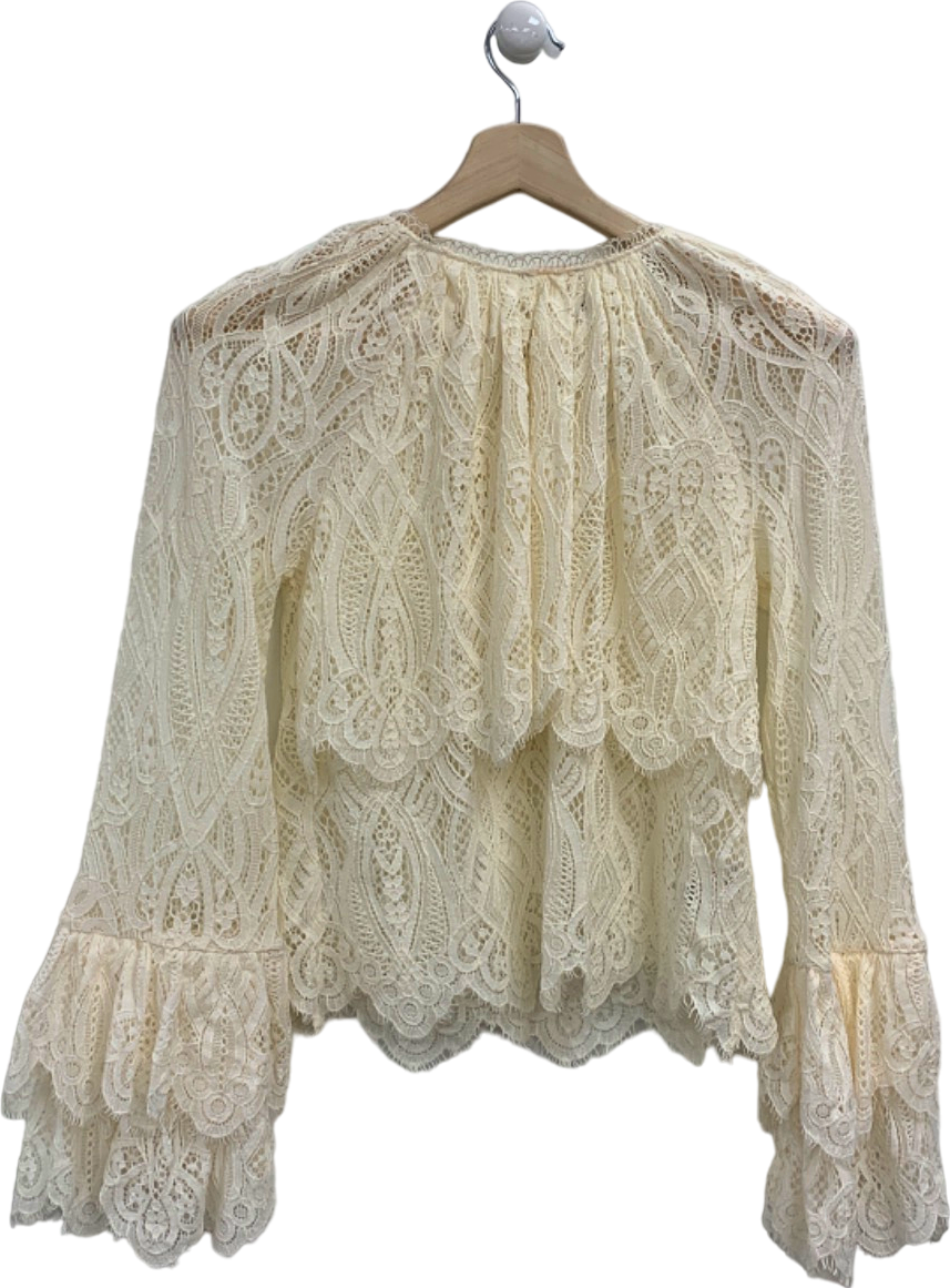 River Island Cream Lace Blouse UK 6