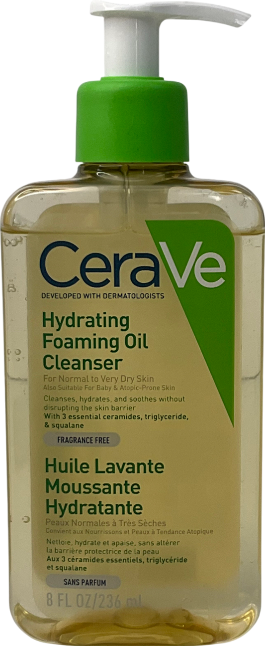 Cerave Hydrating Foaming Oil Cleanser With Squalane For Normal To Very Dry Skin 236ml