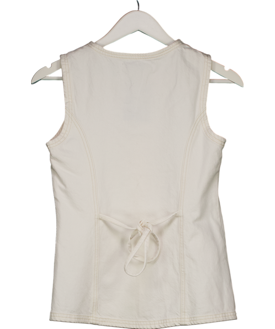 Abercrombie & Fitch White Tie-back Denim Vest UK XS