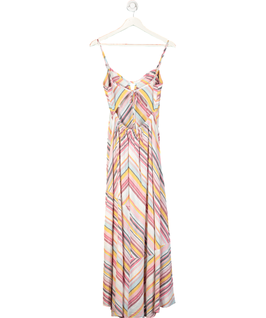 Anthropologie Pink Striped Maxi Dress UK S