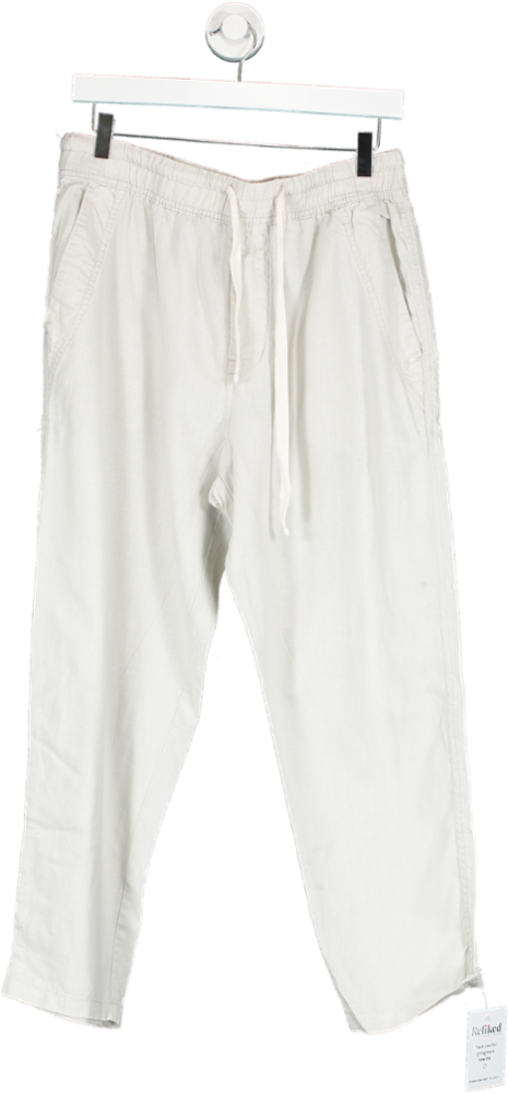 ZARA Beige Linen Cotton Trousers UK M