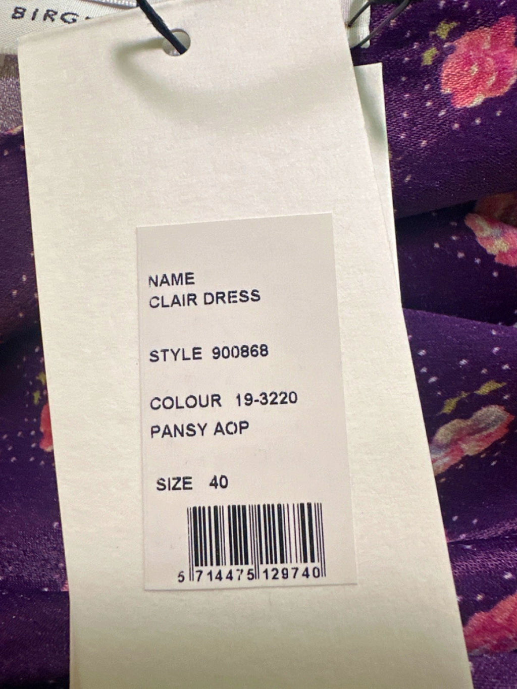 ROTATE Purple Clair Pansy print midi Dress DK40 UK 12