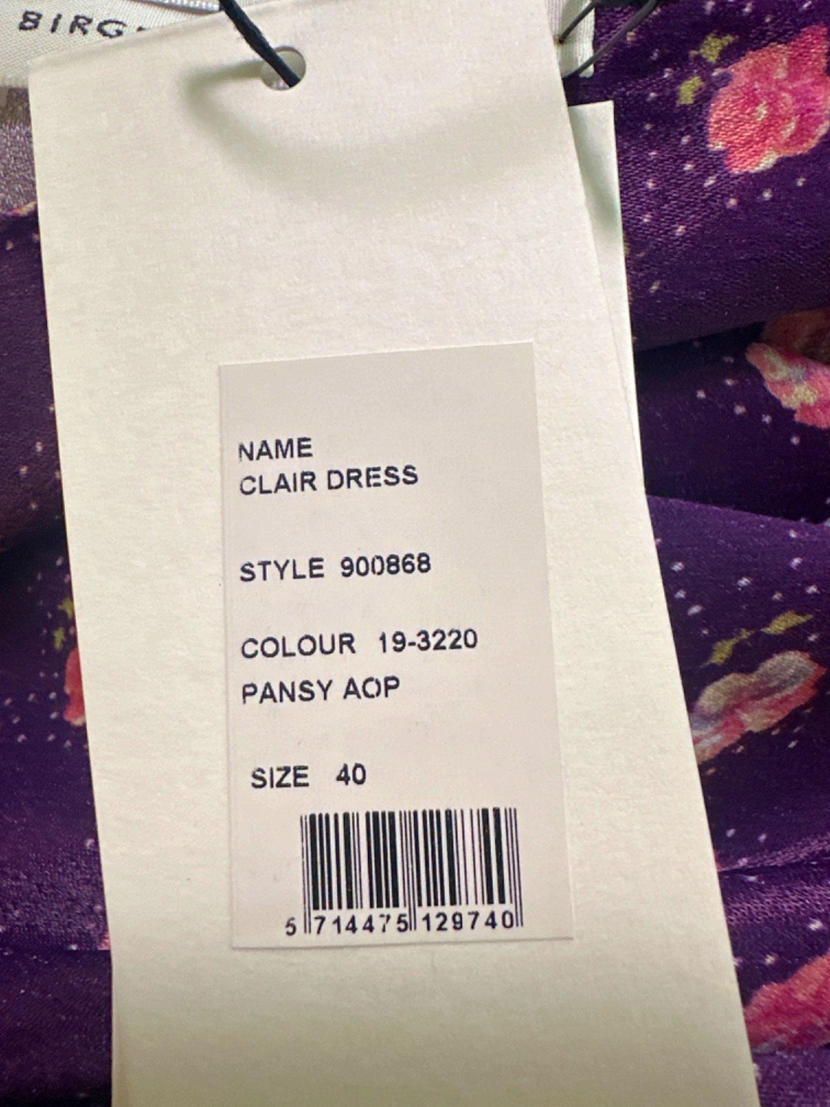 ROTATE Purple Clair Pansy print midi Dress DK40 UK 12