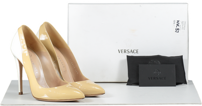 Versace Beige Two Tone Patent Stiletto UK 3.5 EU 36.5 👠