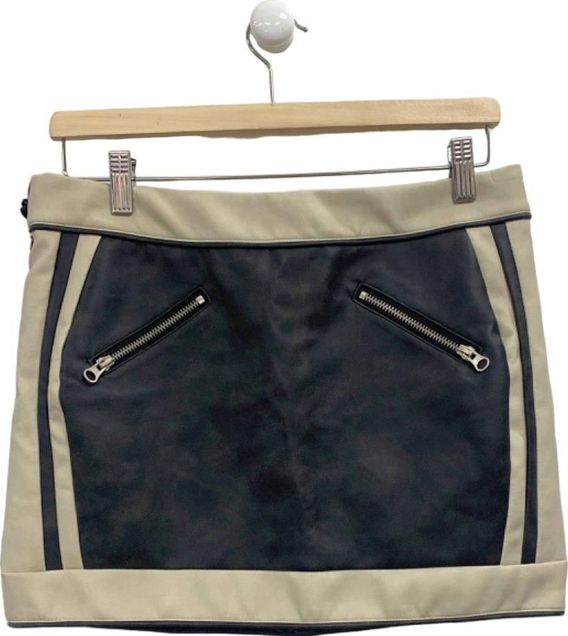 Murci Beige and Black Mini Skirt UK 10