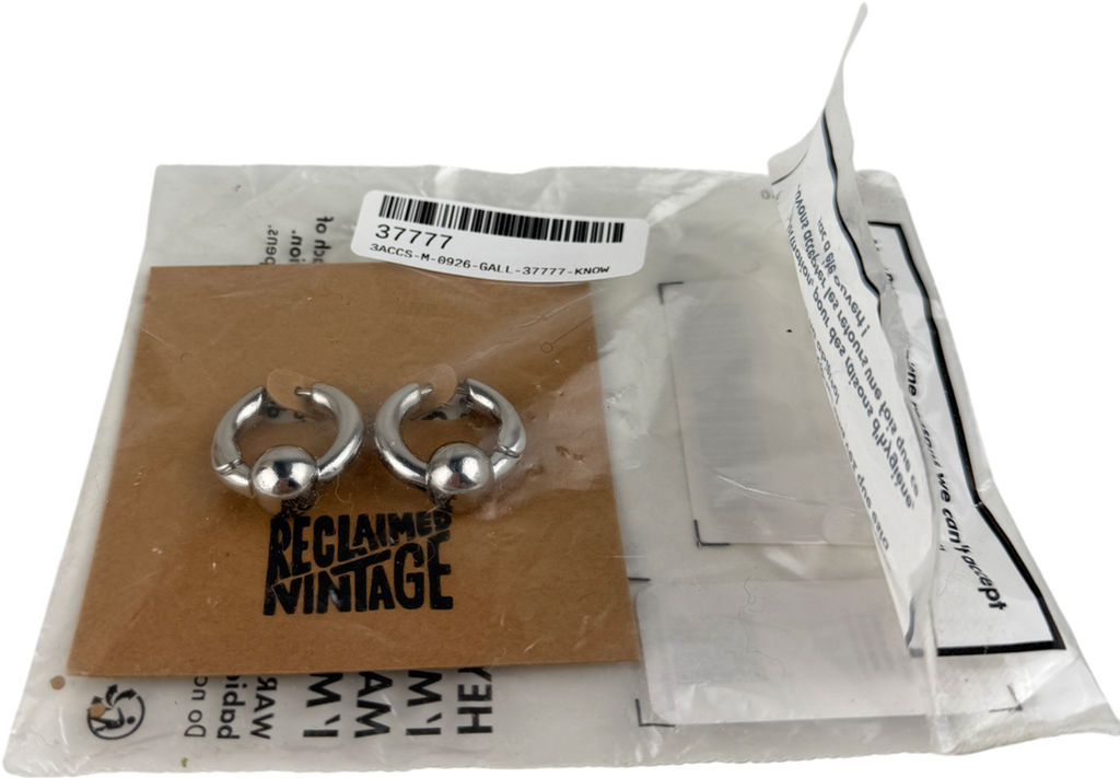 Reclaimed Vintage Metallic Unisex Hoop Earrings