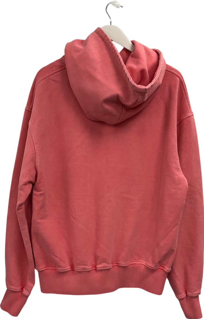 milana studios Pink Heavyweight Logo Printed Hoodie UK M