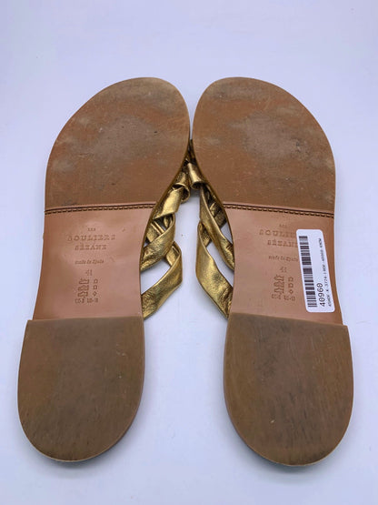 Sezane Gold Braided Leather Sandals UK 8