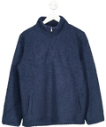 Crew Clothing Blue Borg Lounge Half Zip Sweatshirt In Navy UK 12