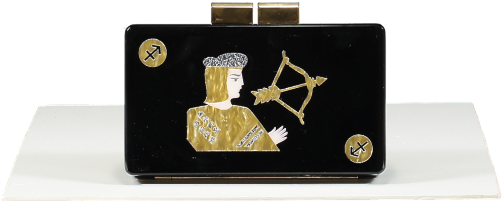 Urania Gazelli Black Saggitarius Zodiac Box Clutch bag