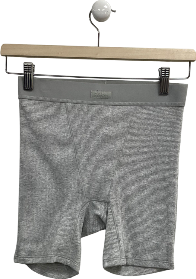 SKIMS Grey Cotton Rib Boxer UK XS