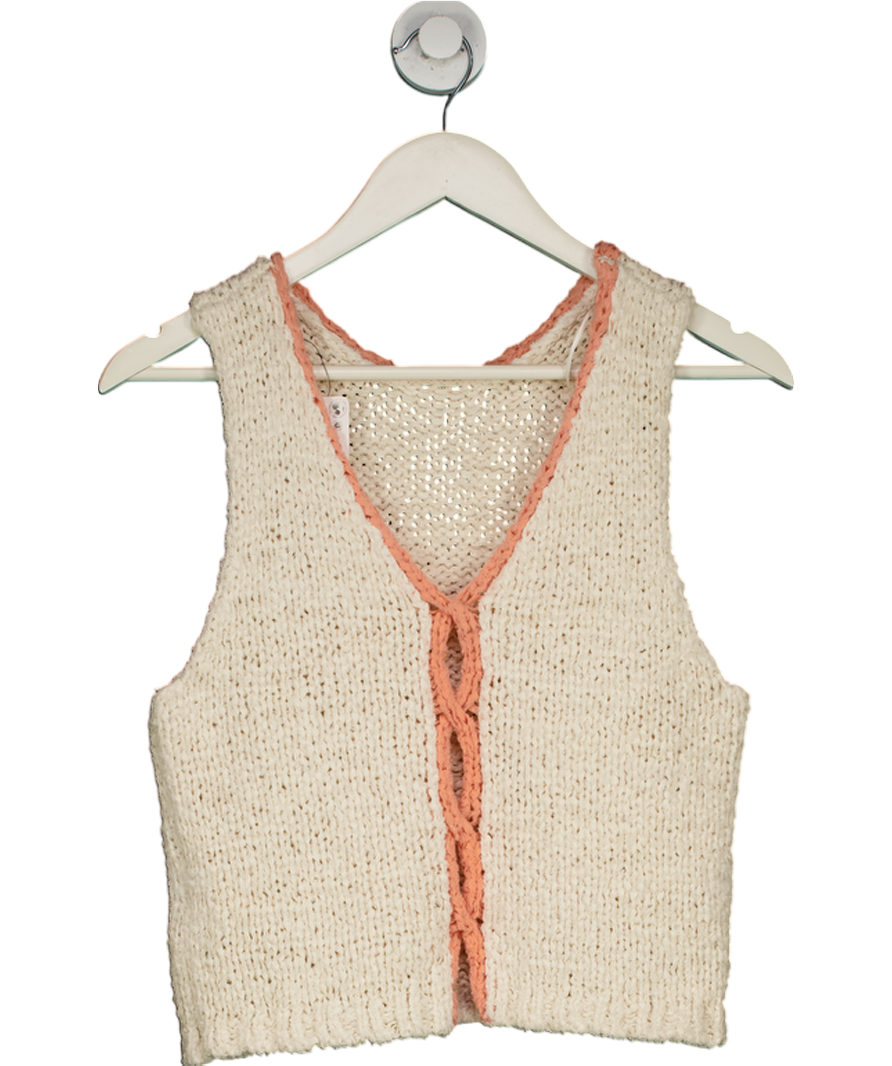 Free People Beige Sicily Shell Sweater UK S