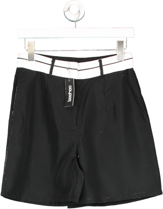 boohoo Black Tall Reverse Waistband Tailored Shorts UK 8