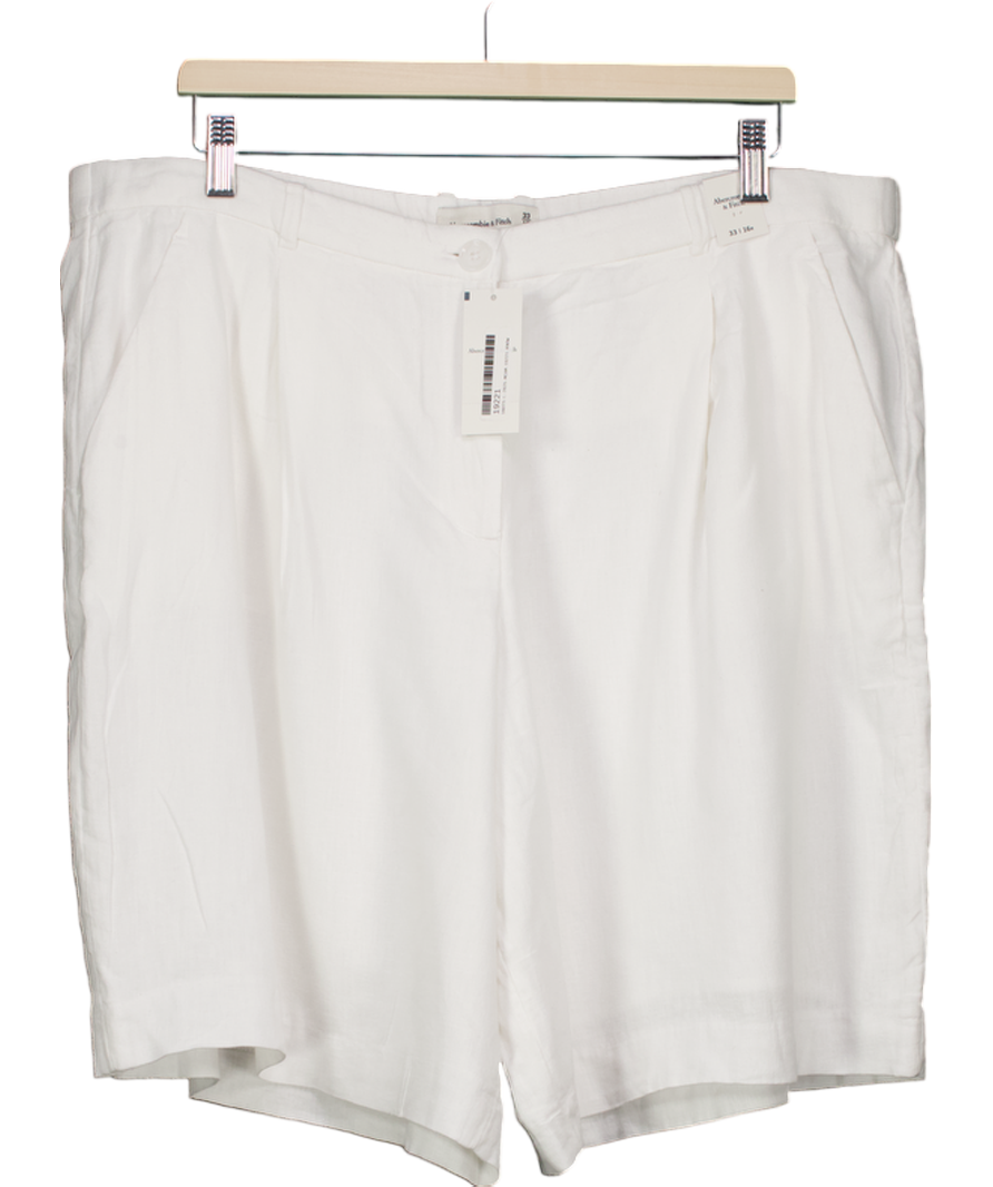 Abercrombie & Fitch White Linen Shorts W33