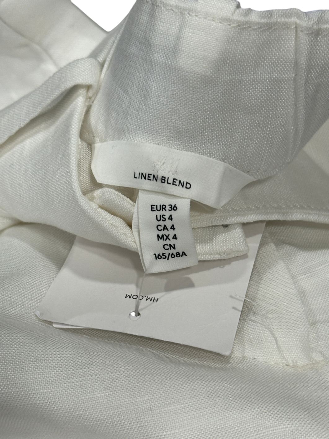 H&M White Linen-blend Shorts UK 8