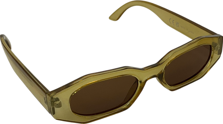 boohooMan Green Octagonal Framed Sunglasses One Size