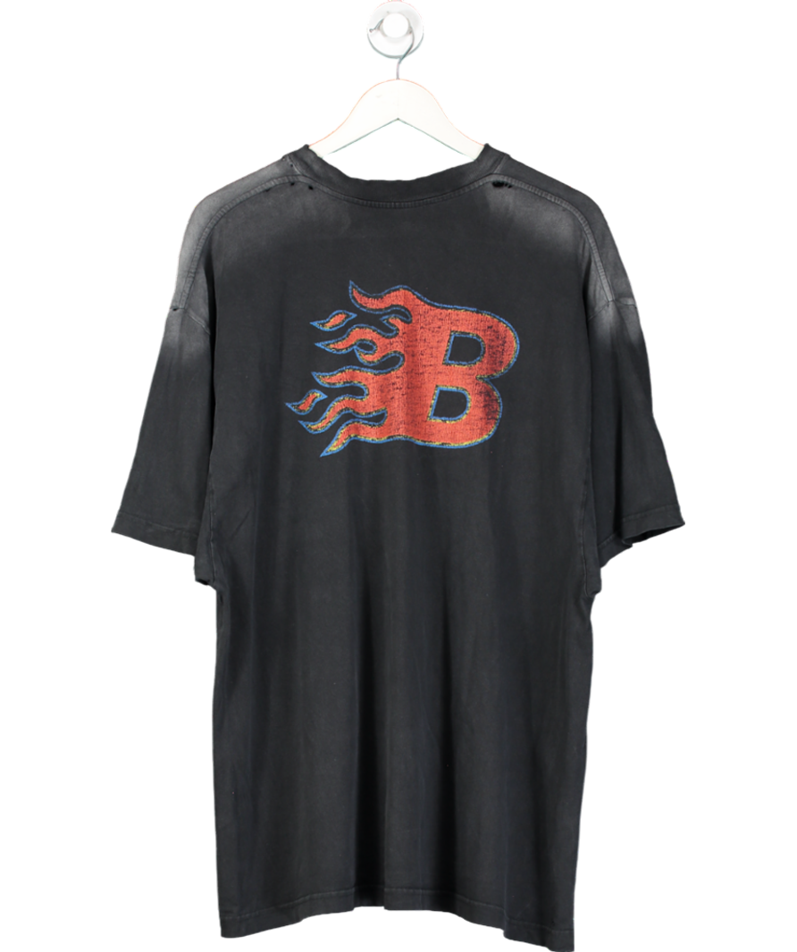 Balenciaga Black Flames T-shirt UK XS