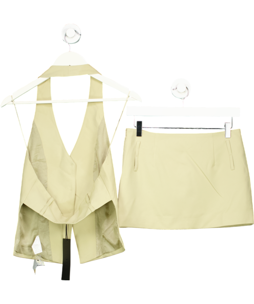 Lioness Beige Ethereal Buckle Skirt + Ethereal Buckle Top UK 6