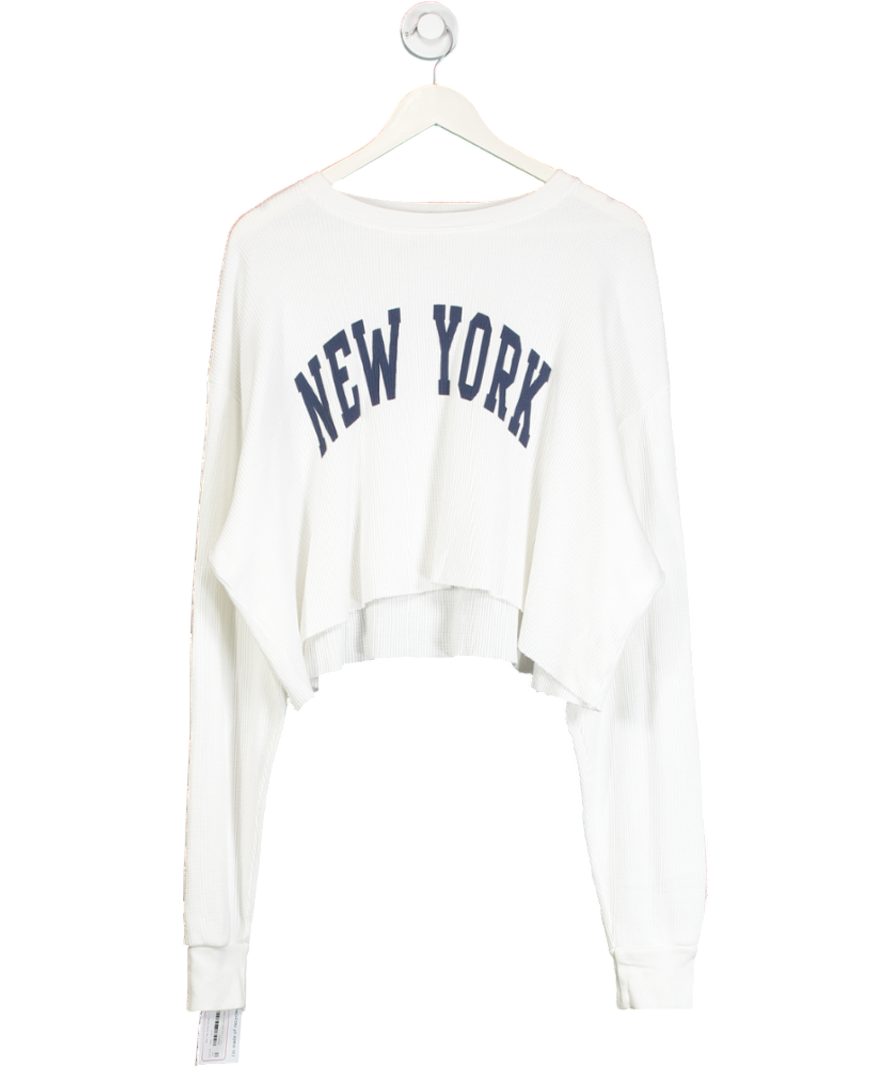 John Galt White New York Cotton Jumper UK S
