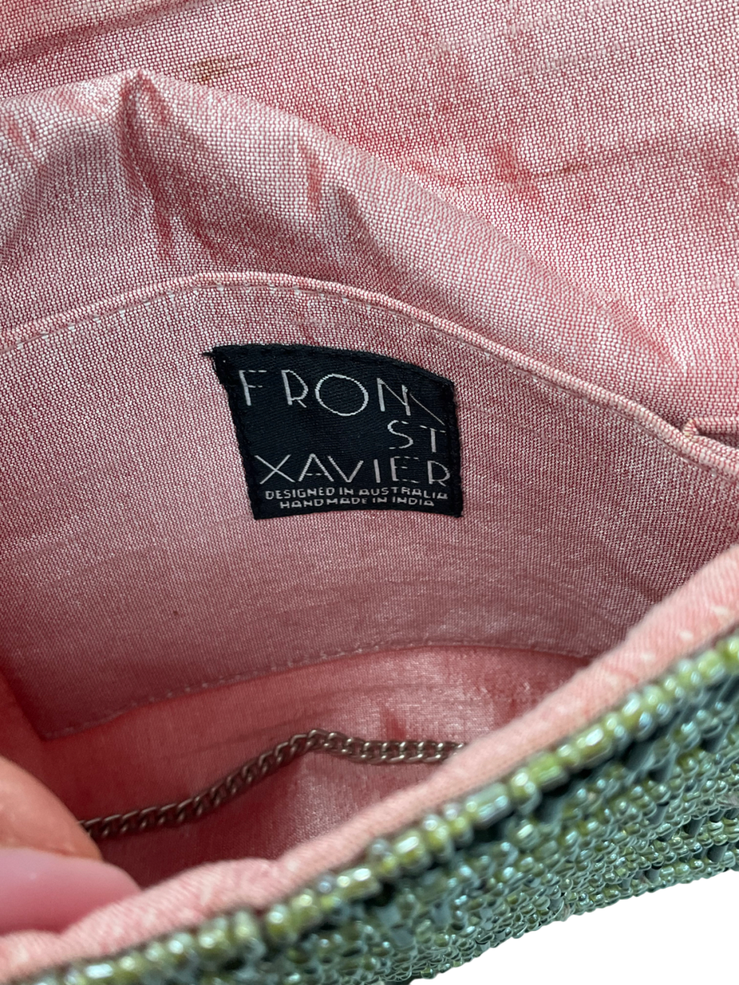 Pink Beaded Clutch Bag